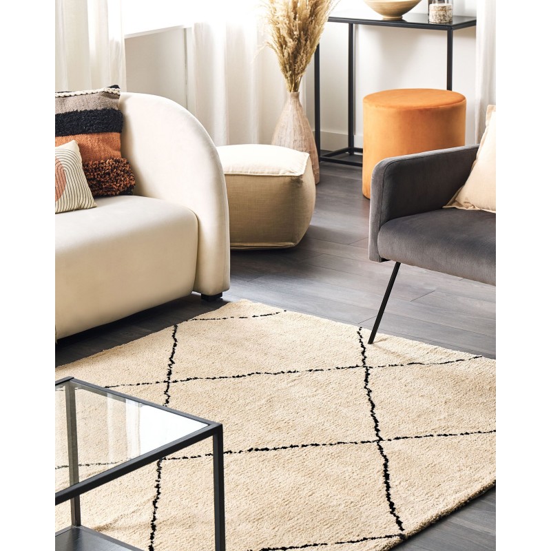 Dywan 160 x 230 cm beżowo-czarny MUTKI