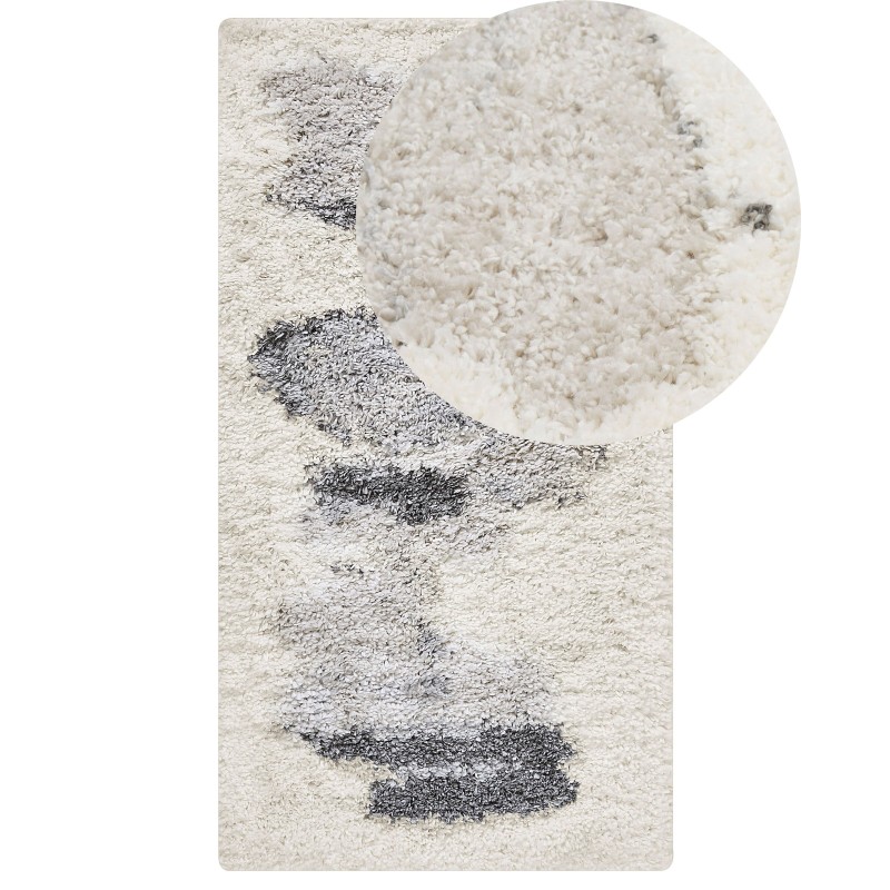 Dywan Shaggy 80 x 150 cm biało-szary MASIS