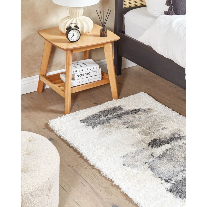 Dywan Shaggy 80 x 150 cm biało-szary MASIS