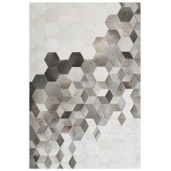 Dywan patchwork skórzany 140 x 200 cm szary SASON