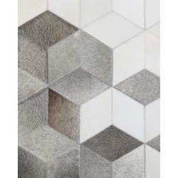 Dywan patchwork skórzany 140 x 200 cm szary SASON