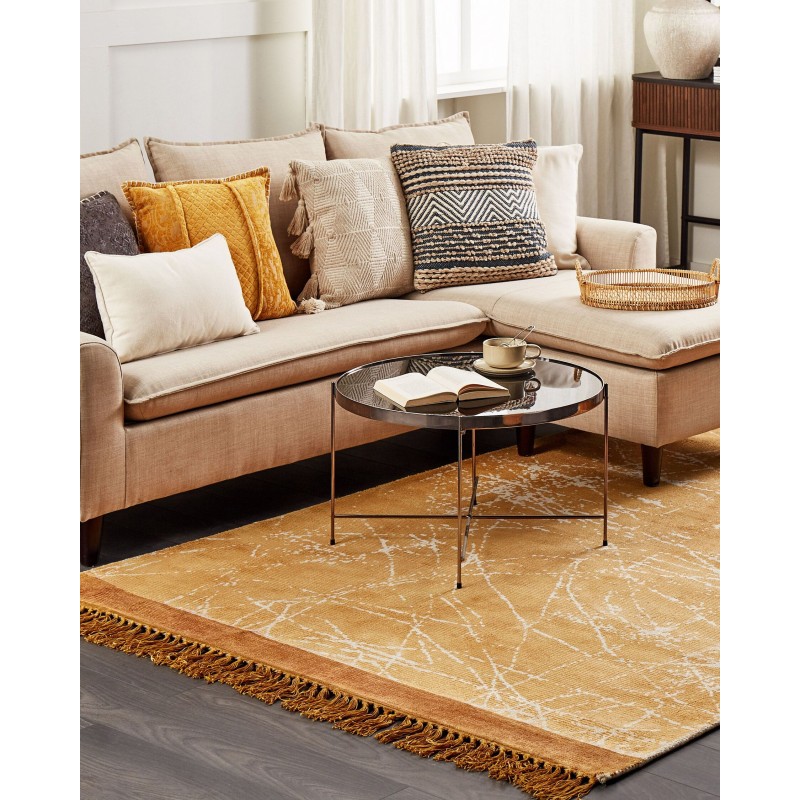 Dywan z wiskozy 160 x 230 cm pomarańczowy HANLI