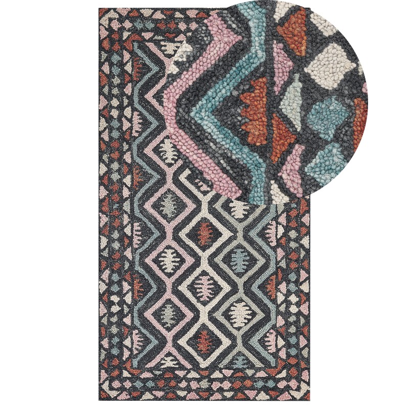 Dywan wełniany 80 x 150 cm wielokolorowy HAYMANA