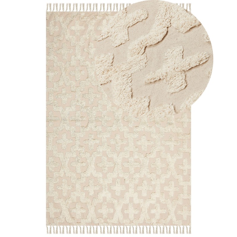 Dywan bawełniany 160 x 230 cm beżowy ITANAGAR