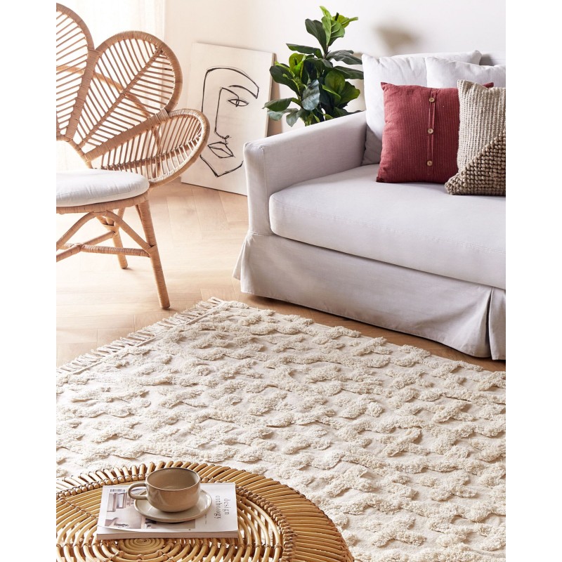 Dywan bawełniany 160 x 230 cm beżowy ITANAGAR