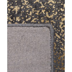Dywan z wiskozy 140 x 200 cm szaro-złoty ESEL