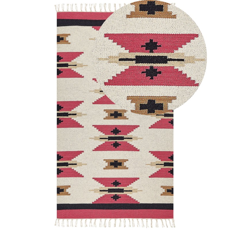 Dywan bawełniany kilim 80 x 150 cm wielokolorowy GARNI