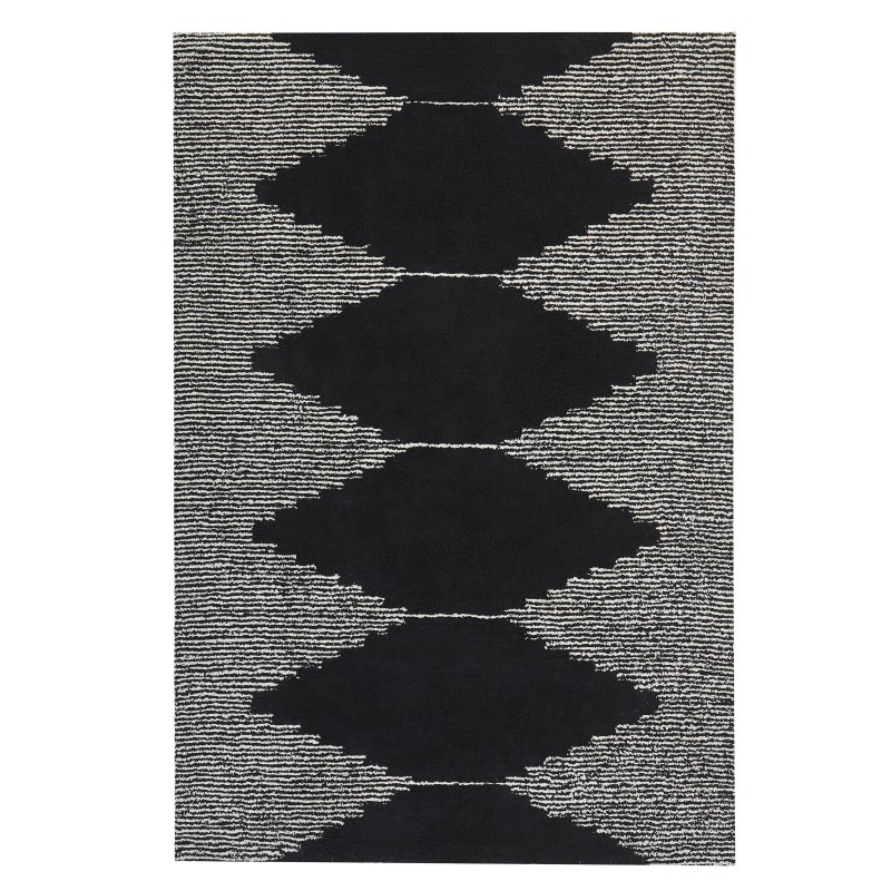 Dywan bawełniany 140 x 200 cm czarno-biały BATHINDA
