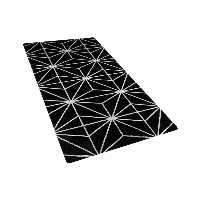 Dywan z wiskozy 80 x 150 cm czarny SIBEL
