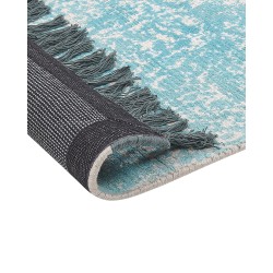 Dywan z wiskozy 80 x 150 cm niebieski z beżowym AKARSU