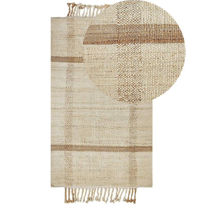 Dywan z juty 80 x 150 cm beżowy YELMEZ