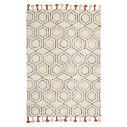 Dywan bawełniany 140 x 200 cm beżowo-pomarańczowy HAJIPUR