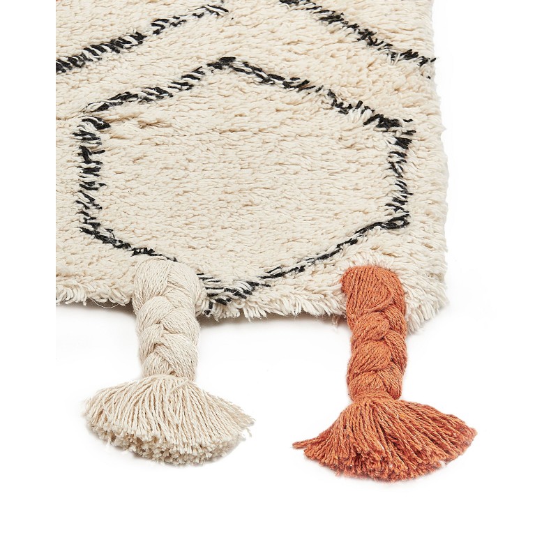 Dywan bawełniany 140 x 200 cm beżowo-pomarańczowy HAJIPUR