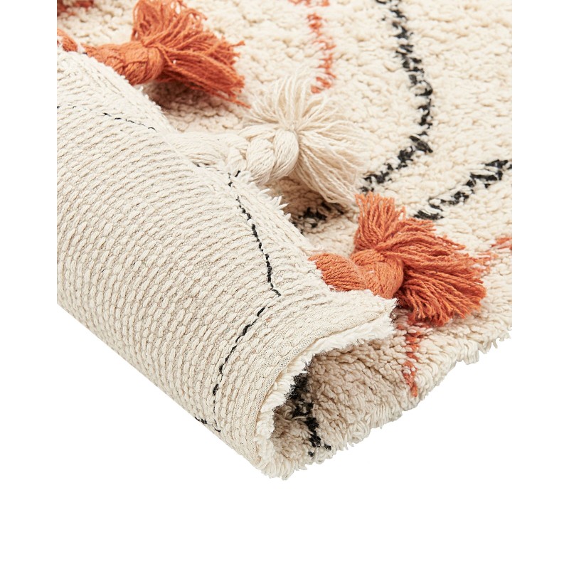 Dywan bawełniany 140 x 200 cm beżowo-pomarańczowy HAJIPUR