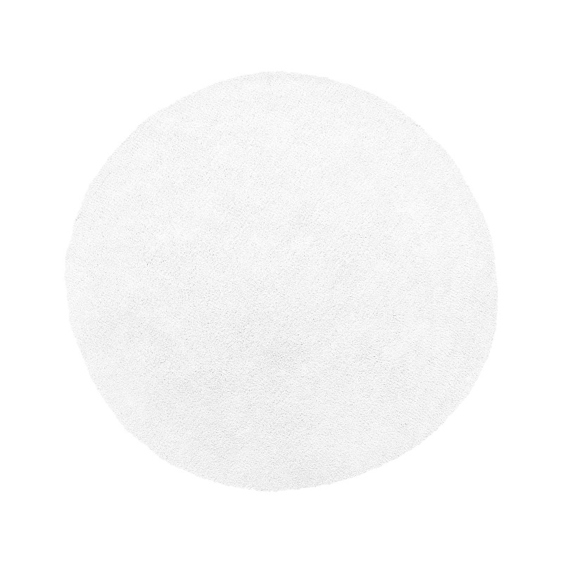 Dywan shaggy okrągły ⌀ 140 cm biały DEMRE