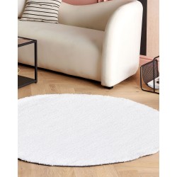 Dywan shaggy okrągły ⌀ 140 cm biały DEMRE