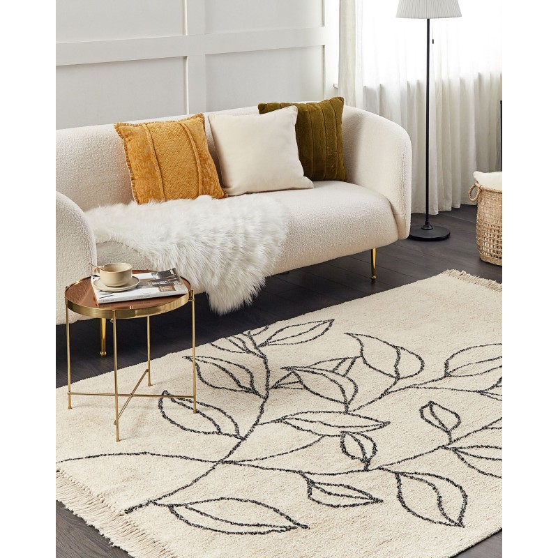 Dywan bawełniany 160 x 230 cm beżowo-czarny SAZLI