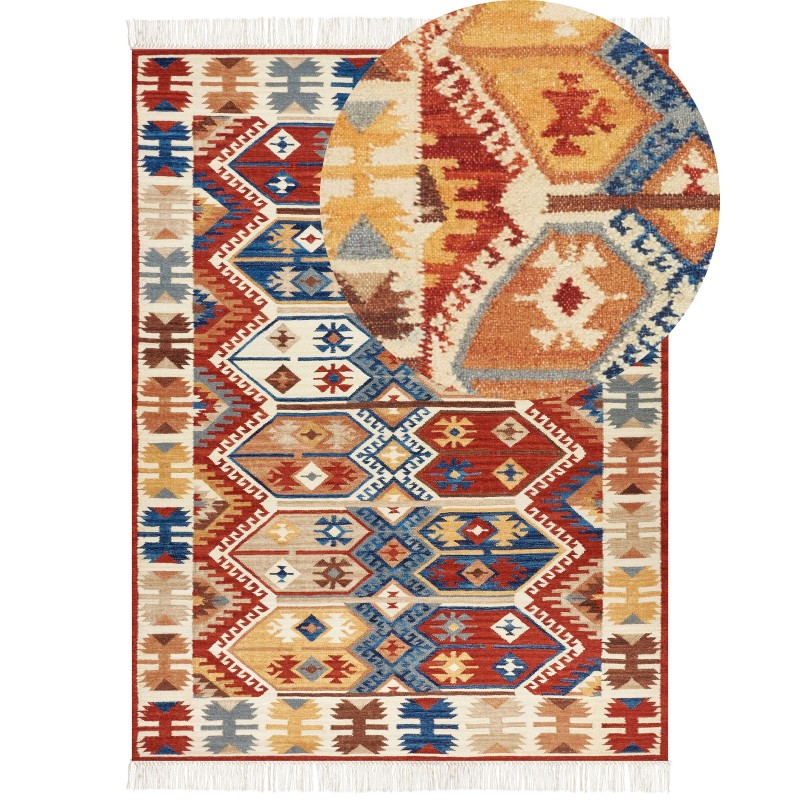 Dywan wełniany kilim 160 x 230 cm wielokolorowy VANASHEN