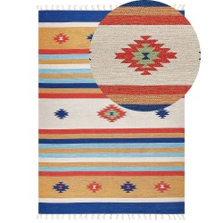 Dywan bawełniany kilim 200 x 300 cm wielokolorowy TARONIK