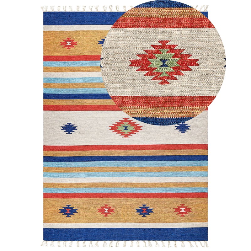 Dywan bawełniany kilim 200 x 300 cm wielokolorowy TARONIK