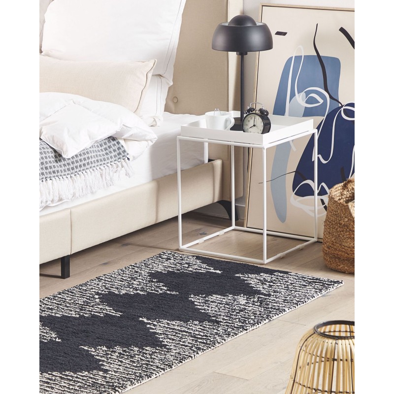 Dywan bawełniany 80 x 150 cm czarno-biały BATHINDA