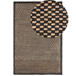 Dywan skórzany 140 x 200 cm czarno-beżowy GERCE II