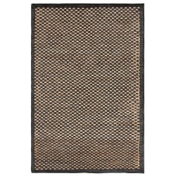 Dywan skórzany 140 x 200 cm czarno-beżowy GERCE II