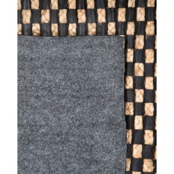 Dywan skórzany 140 x 200 cm czarno-beżowy GERCE II