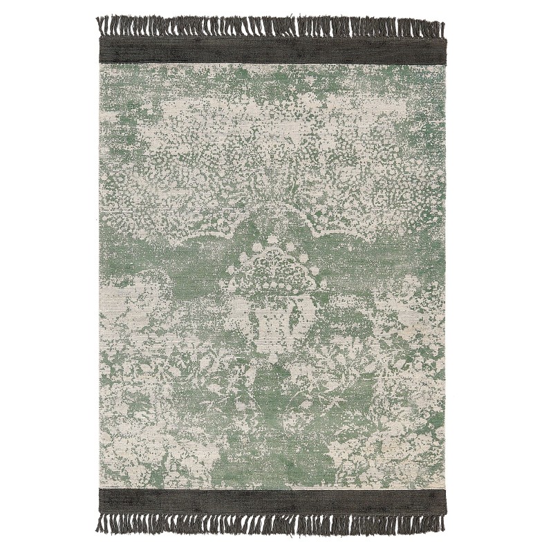 Dywan z wiskozy 140 x 200 cm zielony z beżowym AKARSU
