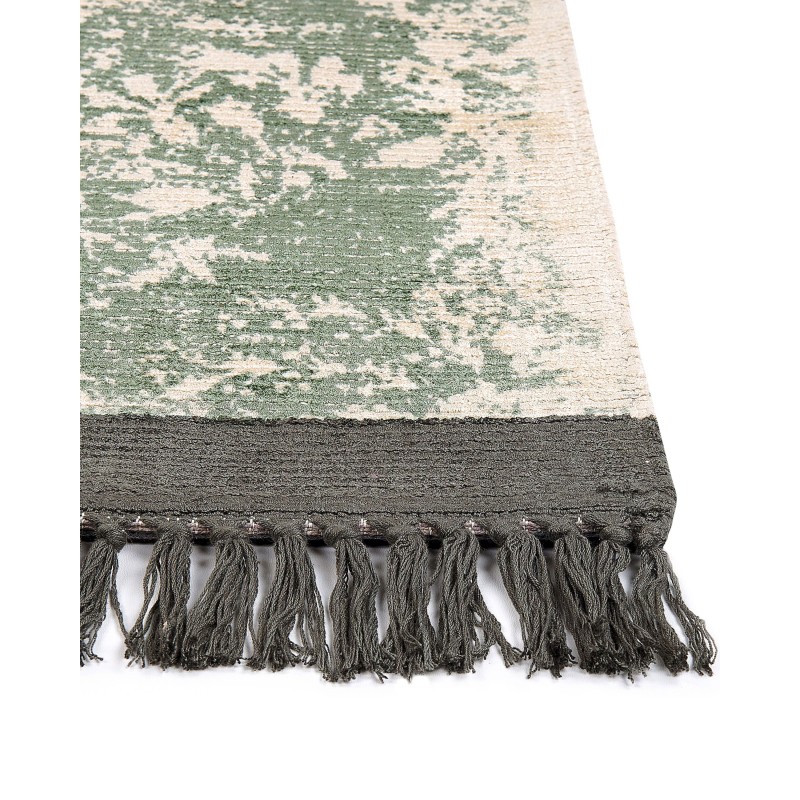 Dywan z wiskozy 140 x 200 cm zielony z beżowym AKARSU