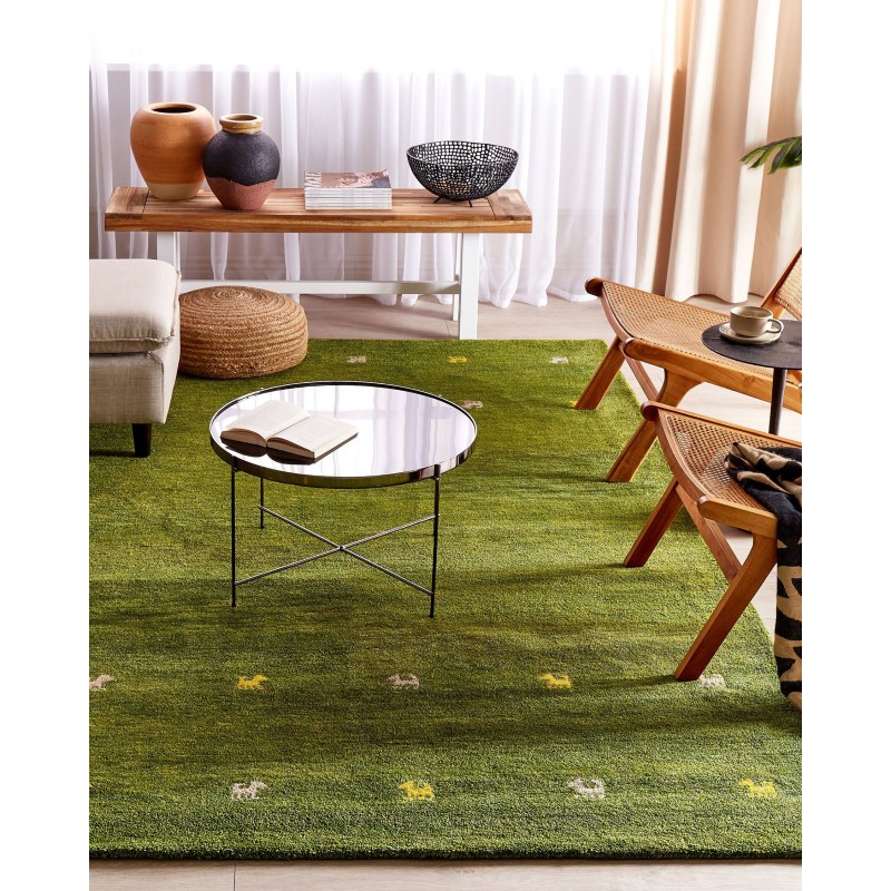 Dywan wełniany gabbeh 200 x 300 cm zielony YULAFI