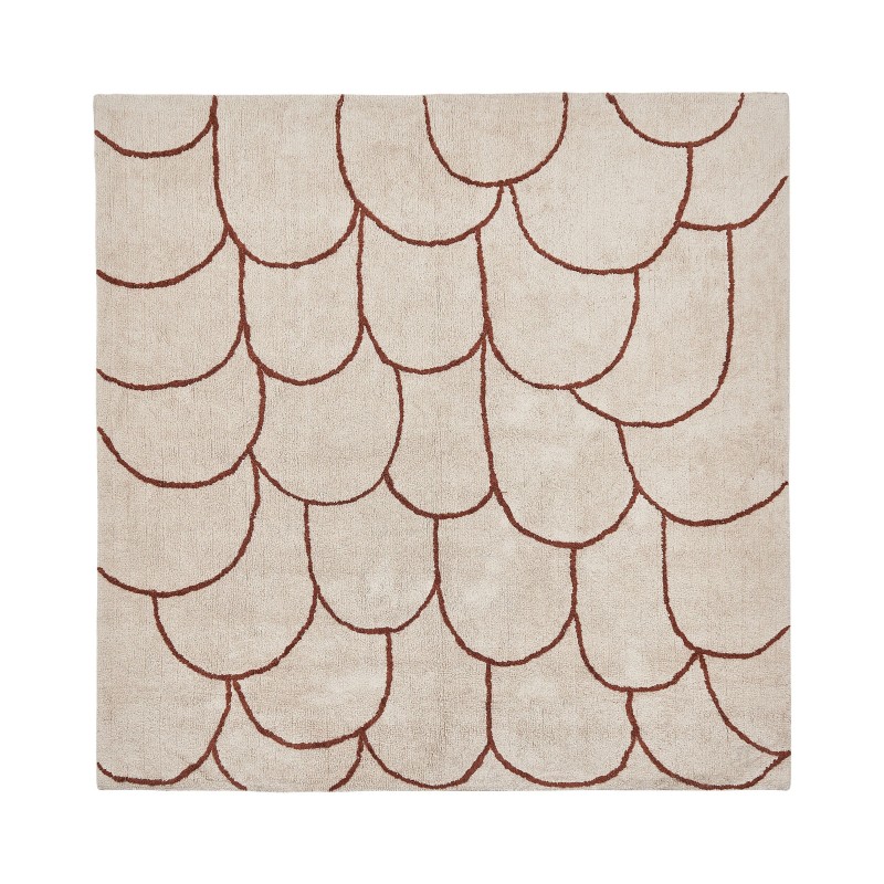 Dywan bawełniany 200 x 200 cm beżowo-brązowy AVDAN