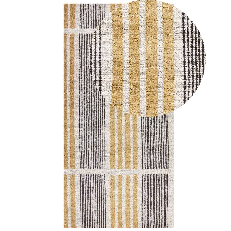 Dywan bawełniany 80 x 150 cm żółto-czarny KATRA