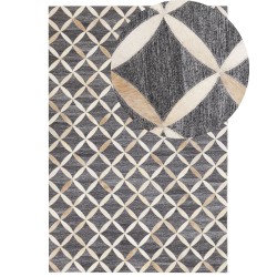 Dywan skórzany 140 x 200 cm szaro-beżowy GENC