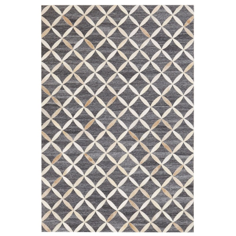 Dywan skórzany 140 x 200 cm szaro-beżowy GENC