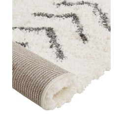 Dywan shaggy 80 x 300 cm biało-szary AYRUM