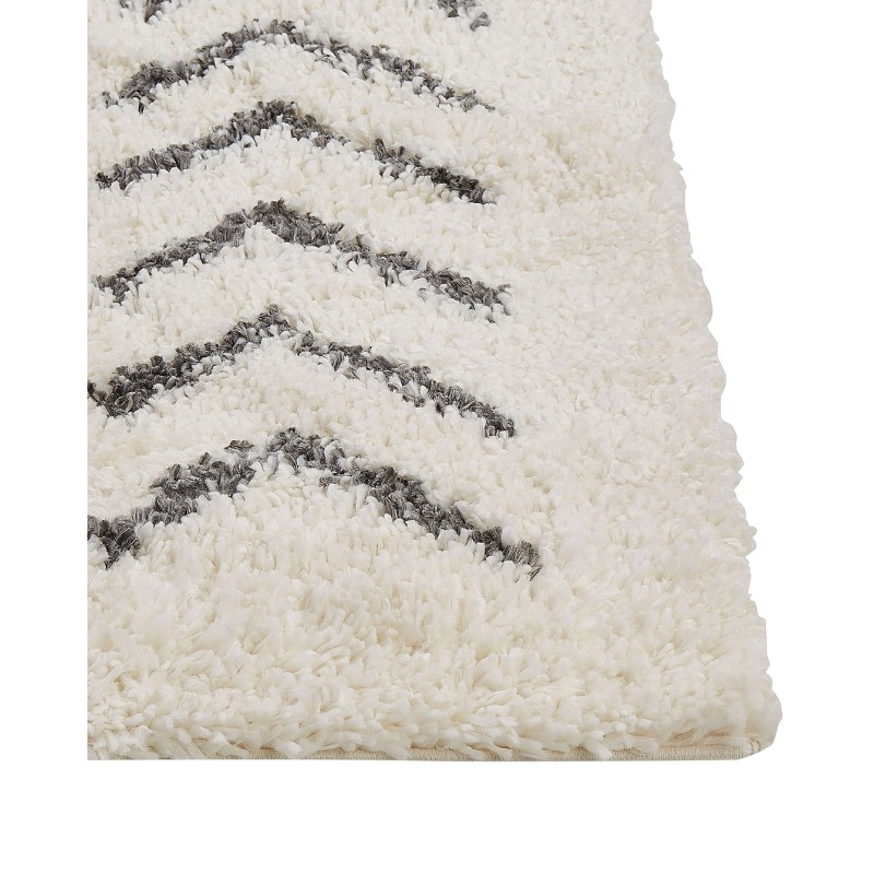 Dywan shaggy 80 x 300 cm biało-szary AYRUM