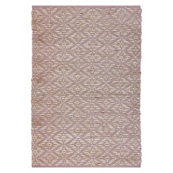 Dywan bawełniany 140 x 200 cm beżowy z różowym GERZE