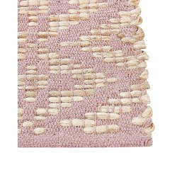 Dywan bawełniany 140 x 200 cm beżowy z różowym GERZE