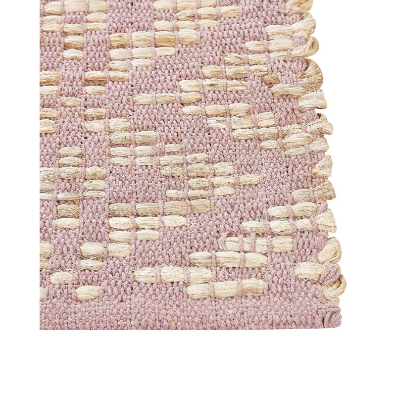 Dywan bawełniany 140 x 200 cm beżowy z różowym GERZE