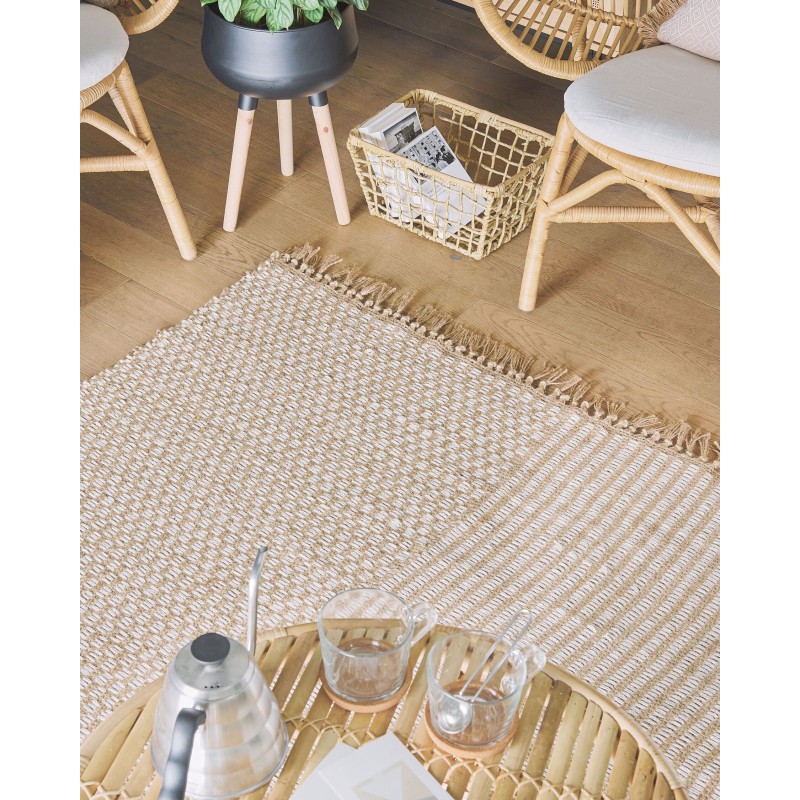 Dywan z juty 80 x 150 cm beżowy ADABAG