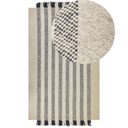 Dywan wełniany 160 x 230 cm złamana biel z czarnym TACETTIN