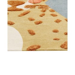 Dywan dziecięcy bawełniany motyw lamparta 80 x 150 cm żółto-szary TANGSE