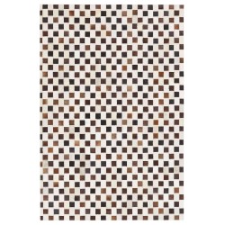 Dywan patchwork skórzany 140 x 200 cm beżowo-brązowy KAYABEY