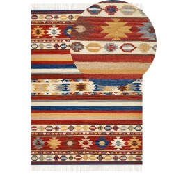 Dywan wełniany kilim 200 x 300 cm wielokolorowy JRARAT