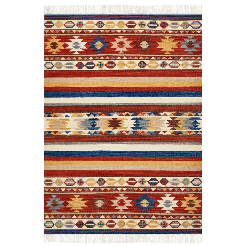 Dywan wełniany kilim 200 x 300 cm wielokolorowy JRARAT