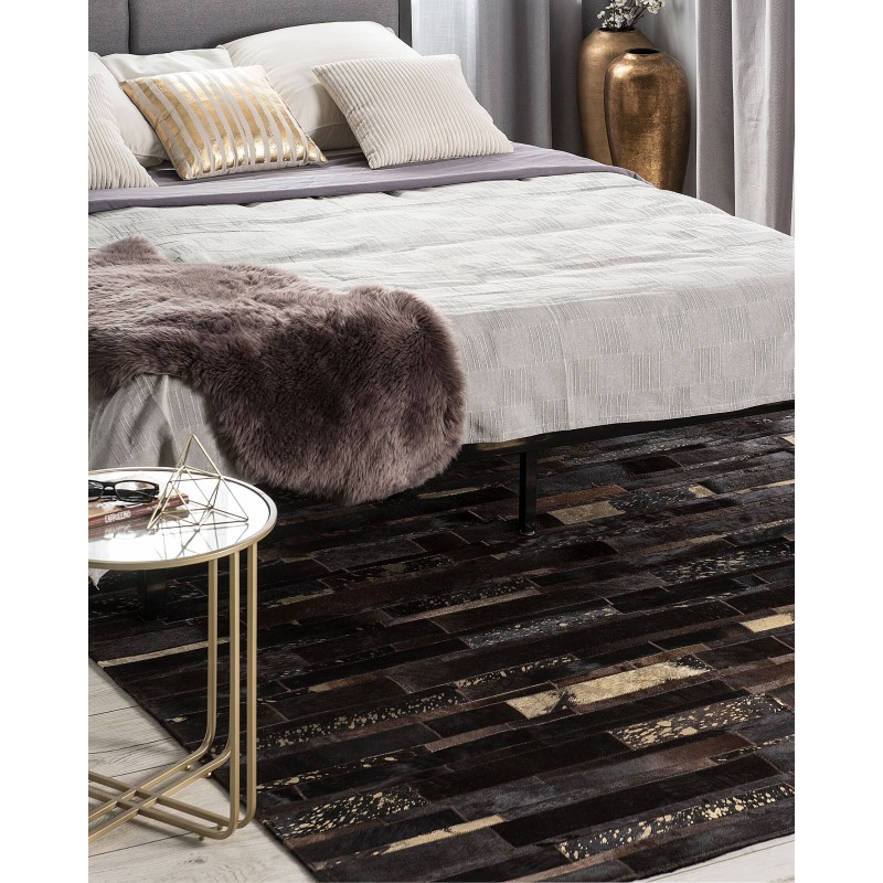 Dywan skórzany 200 x 200 cm brązowy ARTVIN