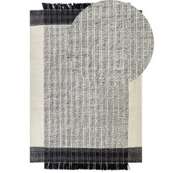 Dywan wełniany 160 x 230 cm biało-czarny KETENLI