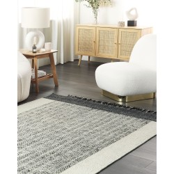 Dywan wełniany 160 x 230 cm biało-czarny KETENLI