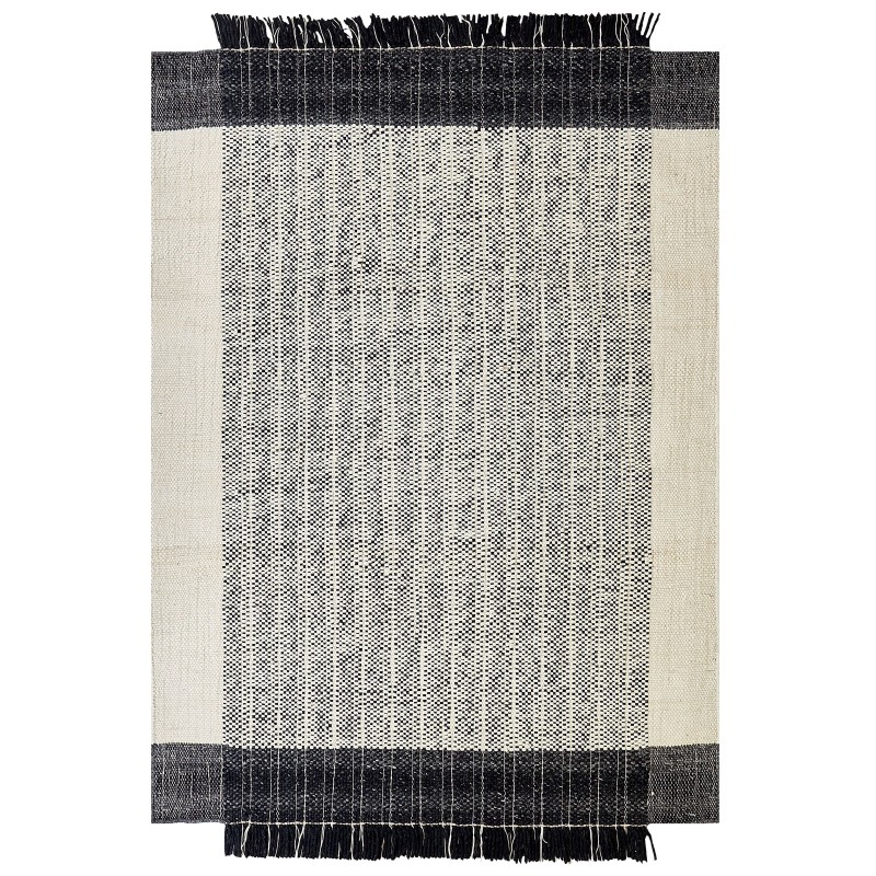 Dywan wełniany 160 x 230 cm biało-czarny KETENLI